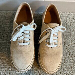 Freda Salvador Mia Platform Sneakers in Beige Suede (size 6.5)